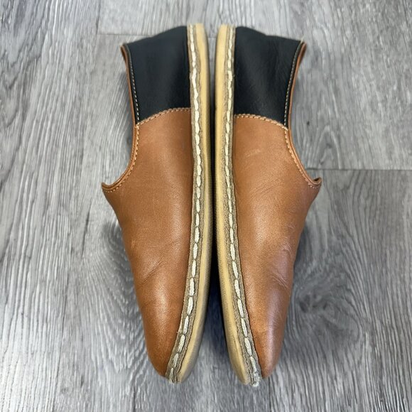 Charix Leather Ballet Flat Two Tone Brown Shoes Slip-On Women's Size EU 40 US 9 - Picture 2 of 11